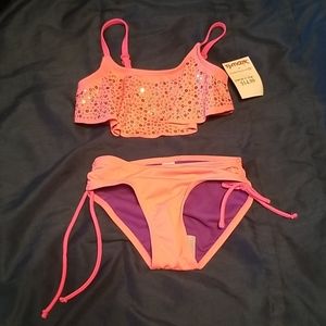 Girl's Justice Two piece swim suit size 6